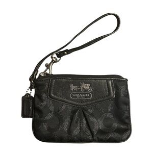 Coach Black Signature Wristlet Clutch